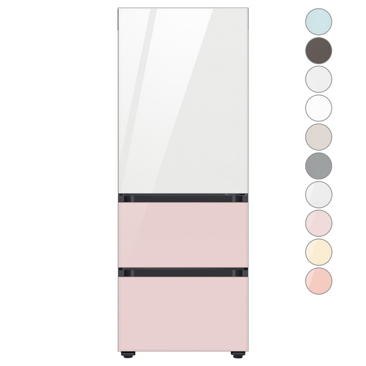 비스포크키친핏 [색상선택형] 삼성전자 비스포크 김치플러스 3도어 키친핏 냉장고 313L 방문설치