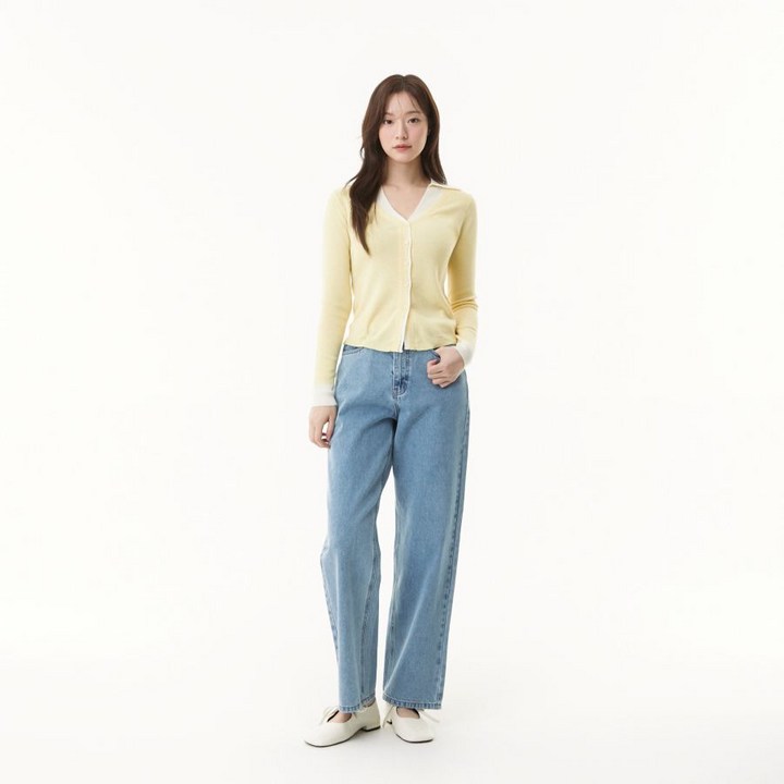 AK플라자 플라스틱아일랜드 카라레이어드 니트 가디건 PR2KG331