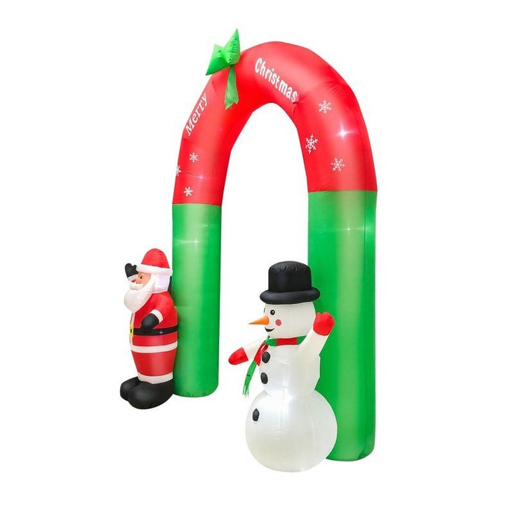 풍선 아치 8피트 장식 테더 아트 LED 조명과 함께 송풍기 성탄절 송풍기 산타 클로스 눈사람 크리스마스 야드
