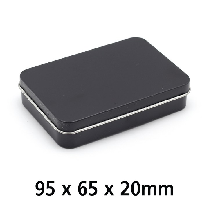 S044 화영제관 은색, 흰색, 검정 사각 경첩틴케이스, 검정, 1개