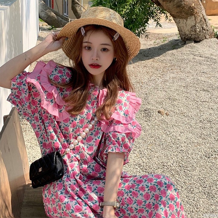 퍼프 플라워 원피스 퍼프 플라워 원피스