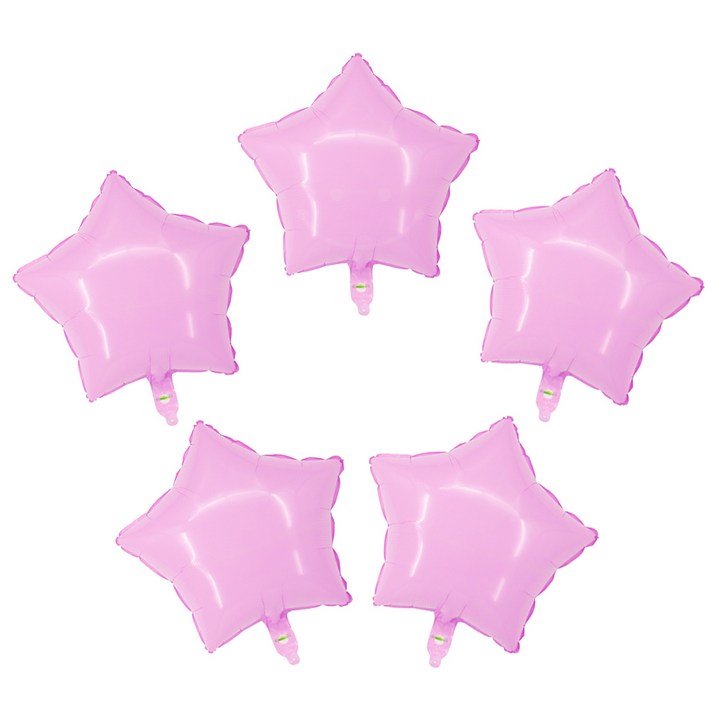 스타 은박풍선45cm 풍선 장식 파티용품 에브리띵스마일 1054, 5개, 파스텔 핑크