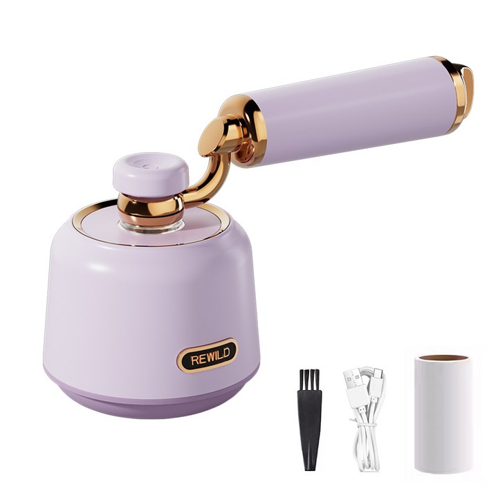 CCAGU 휴대용 충전식 보풀제거기 2in1 세탁소용 가정용 테이프 클리너 6중날 의류관리 니트 옷 정리, 퍼플