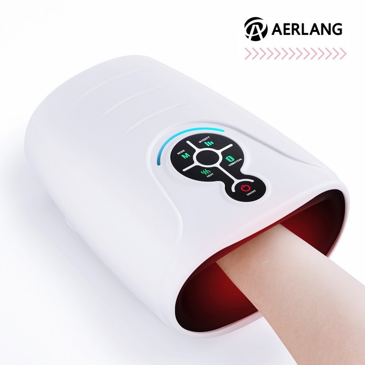 AERLANG 손 손목 마사지기/무선 핸드 케어 마사지, 공기압 가열 HM08, White