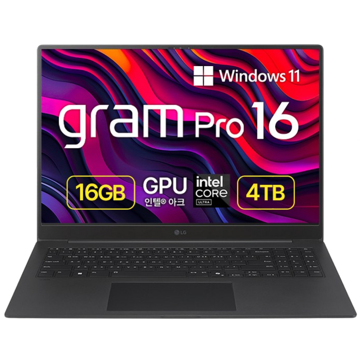 LG전자 2025 그램 프로 16 코어Ultra5 루나레이크, 메탈그레이, 4TB, 16GB, WIN11 Home, 16Z90TSGS56K