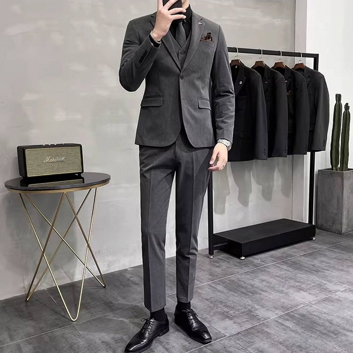메이리앤 남자 정장 세트 3피스 자켓 상의 조끼 바지 수트 셋업