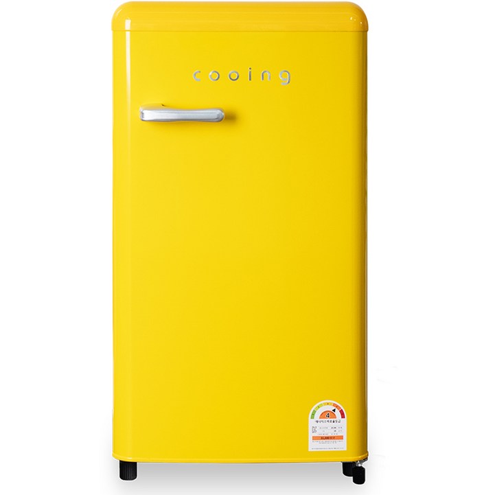 소주냉장고 쿠잉전자 레트로 소형 냉장고 REF-S92Y 퓨어옐로우