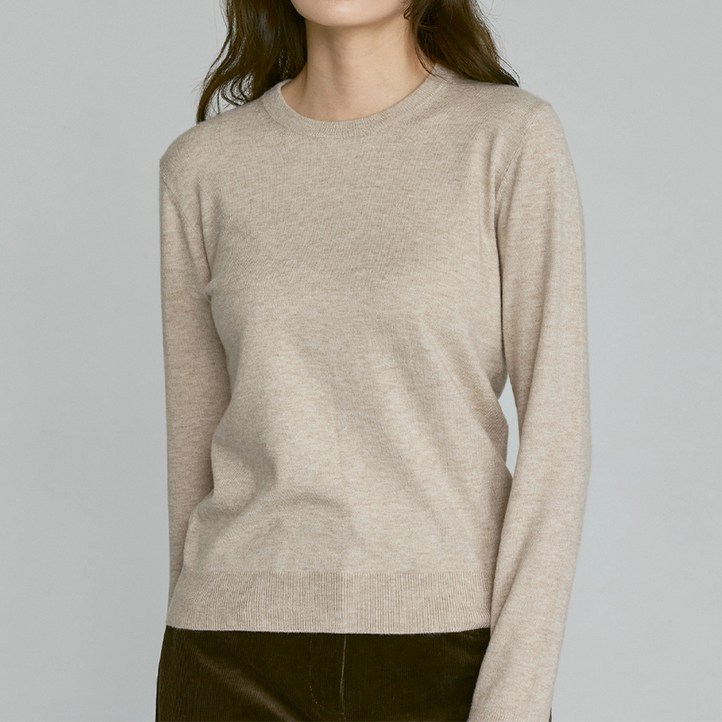 210에디트 남녀공용 캐시미어 블렌디드 라운드넥 니트 ZZ5SW010