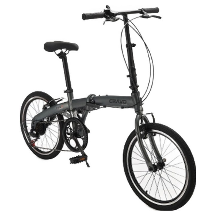 시마노 크라보 FFV7 미니벨로 시마노 7단 접이식 자전거, 1개, 153cm, 티타늄 그레이