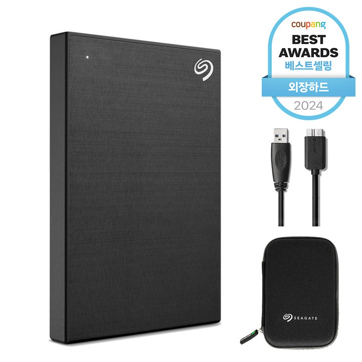 씨게이트 One Touch HDD 외장하드 데이터복구암호화 기능파우치USB케이블 STKY2000400, 2TB, 블랙 씨게이트 One Touch HDD 외장하드 데이터복구암호화 기능파우치USB케이블 STKY2000400, 2TB, 블랙