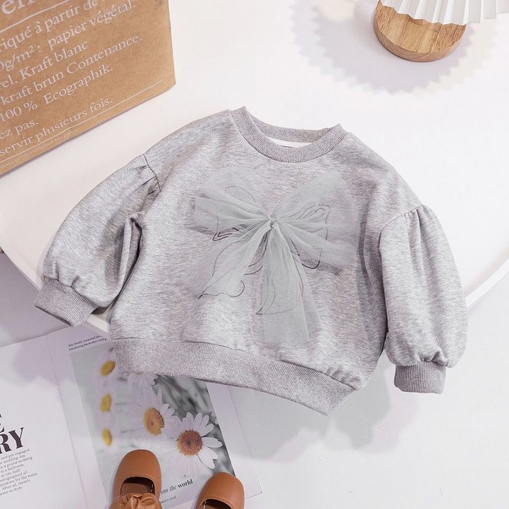 유블리 아동용 레아빈 리본 샤 포인트 맨투맨