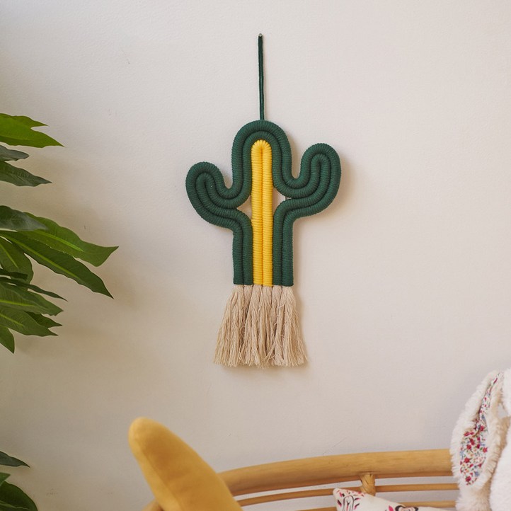 헤븐센스 선인장 마크라메 아이방 벽장식