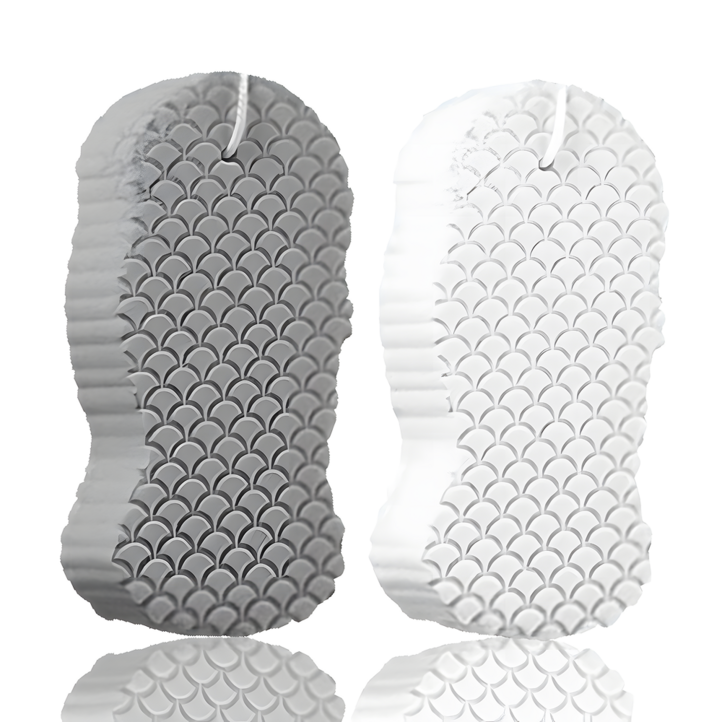 위싱 말랑말랑 부드러운 때밀이 스펀지, 1개, 2개입, 화이트그레이