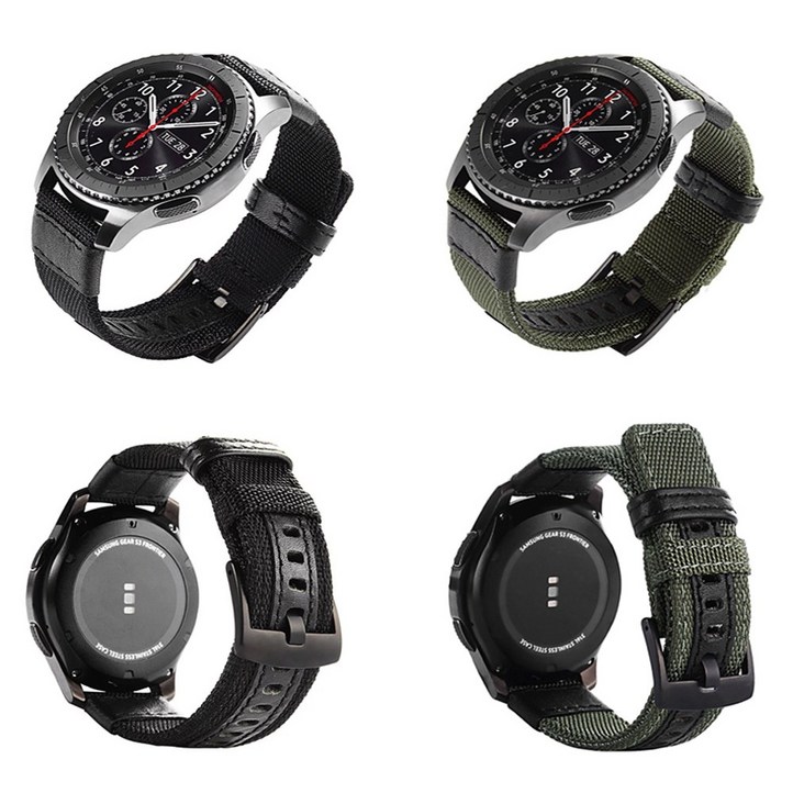 갤럭시 워치6 40 44 43 47mm 골프에디션 아웃도어 야외용 가죽 스트랩 밴드 시계줄 SMR930R940R950R960 호환, 블랙