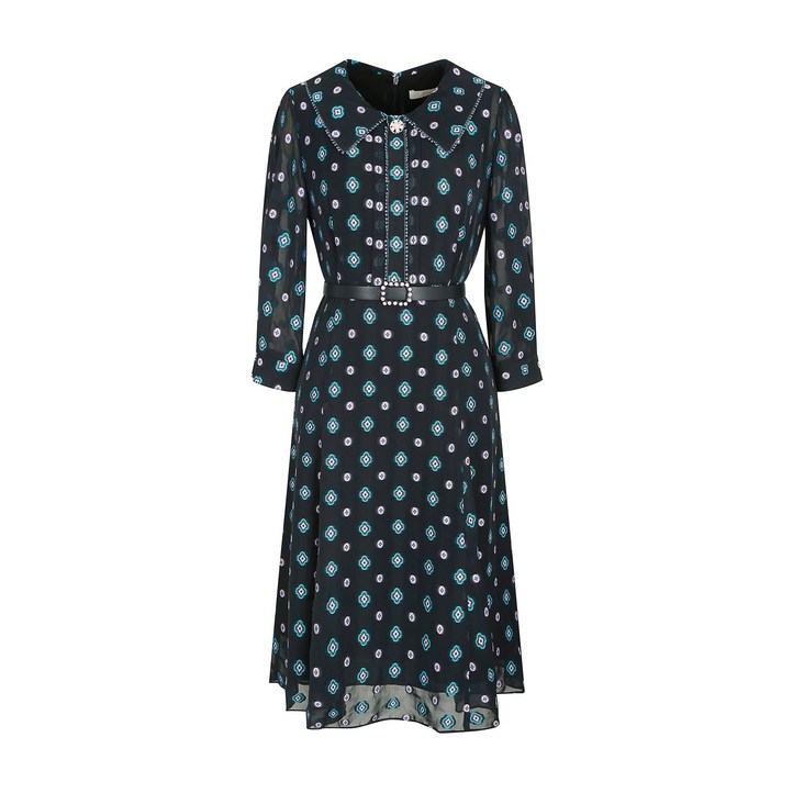 백화점매장 정품출고 JJ지고트 자수 레이스 쉬폰 원피스 GL8A0OP30