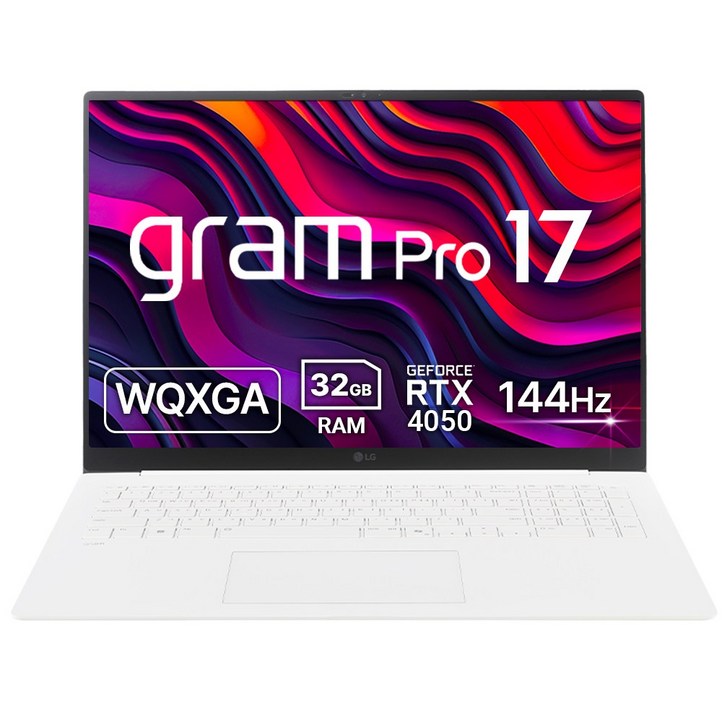 LG전자 2025 그램 프로 17인치 17ZD90TRSXSWK 프리도스 RTX4050 32GB 초경량 직장인 대학생 고성능 게이밍 노트북, 17ZD90TRSXSWK, Free DOS, 32GB, 2TB, 화이트