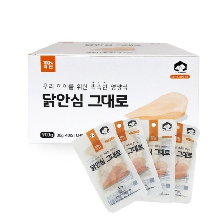 펫러닝 반려동물 촉촉 닭안심 그대로 강아지 간식 30g x 30p 펫러닝 반려동물 촉촉 닭안심 그대로 강아지 간식 30g x 30p