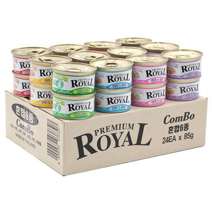 프리미엄 로얄 24개입 고양이 캔 간식 통조림 7가지맛, 프리미엄 로얄, 85g, 24개