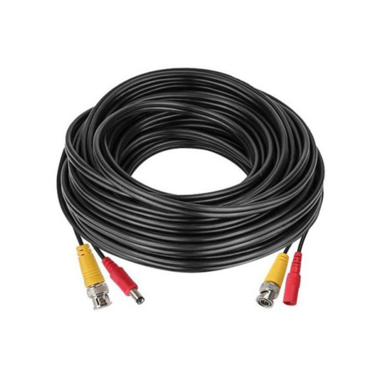 ATTN CCTV 카메라 전용케이블 BNC DC플러그 마감 보급형 1050m 선택 영상전원 일체형 AHD TVI CVI SD 씨씨티비 AV 음성 실드 Cable 검정선, 50M, 1개