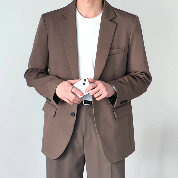 이브 남성용 오버핏 싱글 빅사이즈 블레이저 자켓 3color 60861