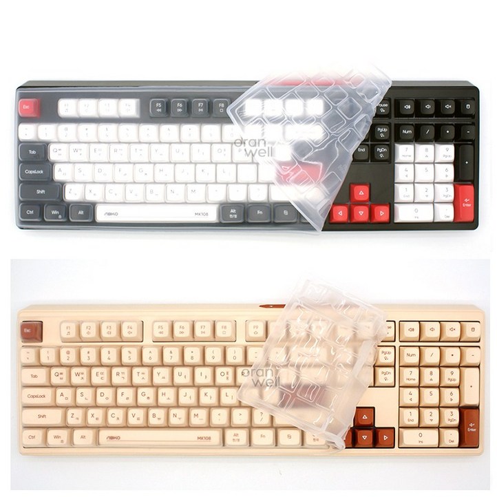 지클릭커 무료배송 오랜웰 지클릭커 오피스프로 WK50 WMK50 108키 키스킨 키보드 덮개 커버 전용