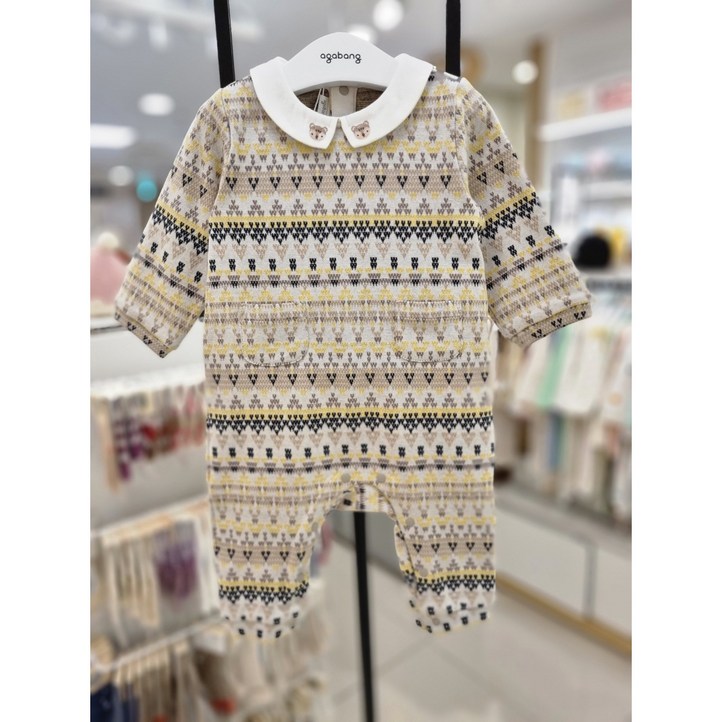 아가방  동아쇼핑점 빠른선택 겨울신생아 남자아기 외출우주복40세일 매장인기템 백일선물  기저귀갈기편한 똑딱이 북유럽감성 도톰한 쟈가드 우주복 니트느낌 로디데이쟈가드우주복