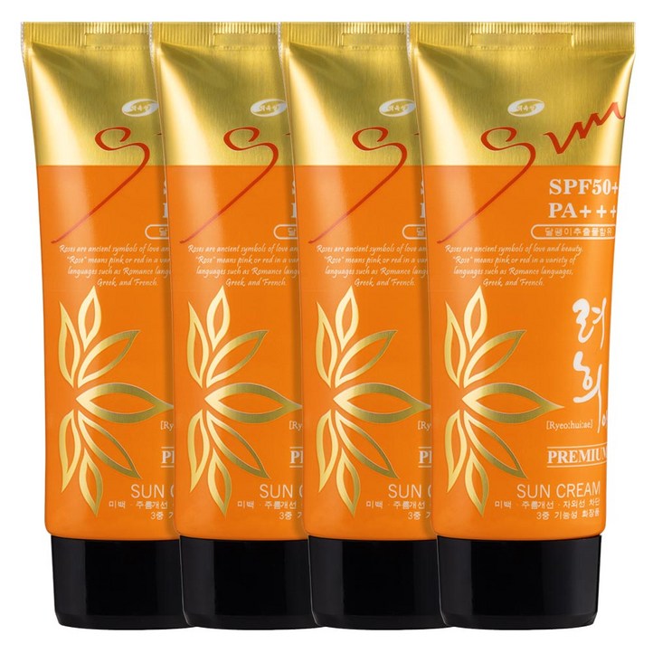 백옥생 려희애 썬크림60ml SPF50PA, 4개, 60ml