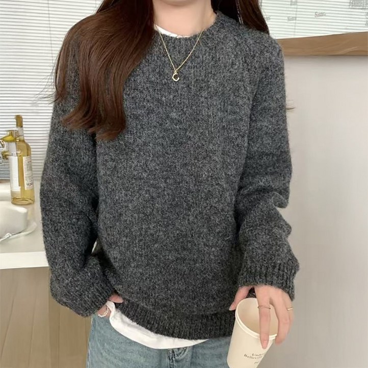 구스카모던 모헤어 스웨터 올드머니룩 겨울템 모던템 스타일템 여유로운핏 데일리한 디자인