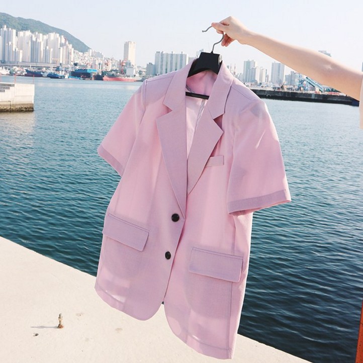 국내 자체 제작당일 발송 투버튼 반팔 자켓 10color 국내 자체 제작당일 발송 투버튼 반팔 자켓 10color