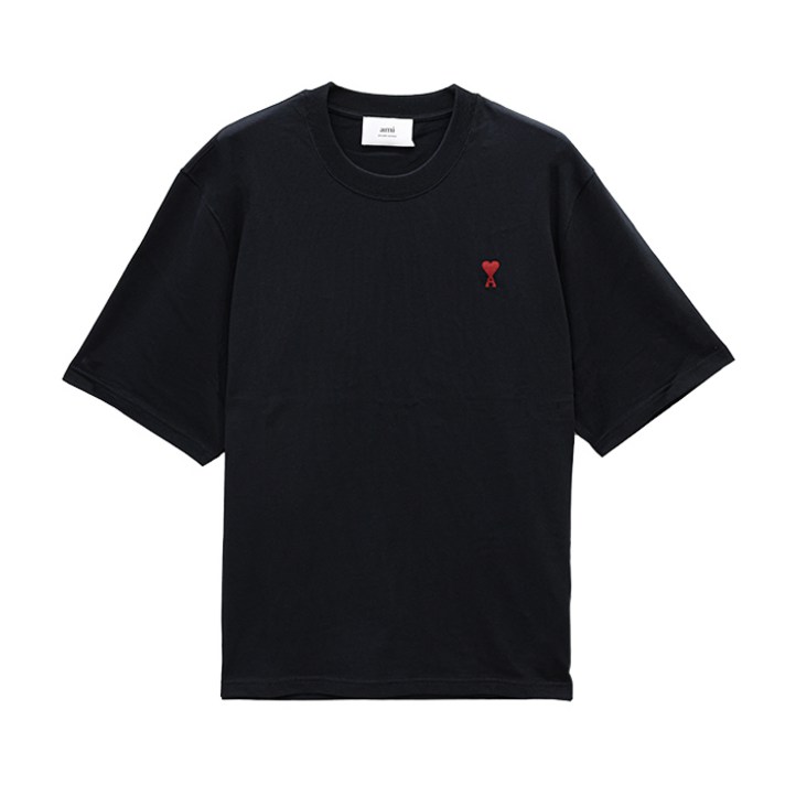 24SS 아미 스몰 하트 로고 반팔 티셔츠 블랙 BFUTS005 726 001
