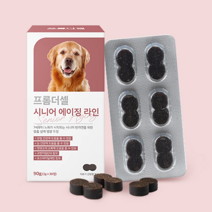 프롬더셀 강아지 노견 영양제 관절 피부 피모 눈건강 백내장 치매 항산화제 30정 프롬더셀 강아지 노견 영양제 관절 피부 피모 눈건강 백내장 치매 항산화제 30정