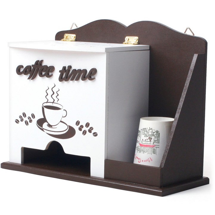 토탈하우스 커피타임 우드티박스 커피박스 커피믹스정리 커피정리함