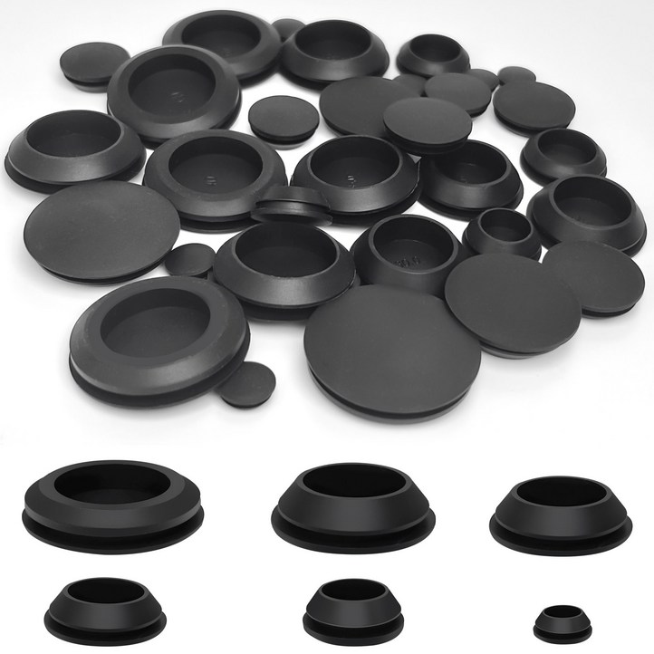 30개 고무 플러그, 실리콘 고무 구멍 플러그, 고무 밀폐 플러그, 방수 버튼 구멍 끝 덮개, 고무 튜브 세트 전선 보호용, 케이블 채널 12,20,25,30,35,40 mm
