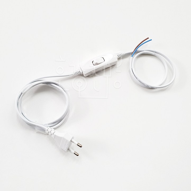 호강조명 AC 220V 전선코드 중간스위치 0.75SQ 백색 호강조명 AC 220V 전선코드 중간스위치 0.75SQ 백색