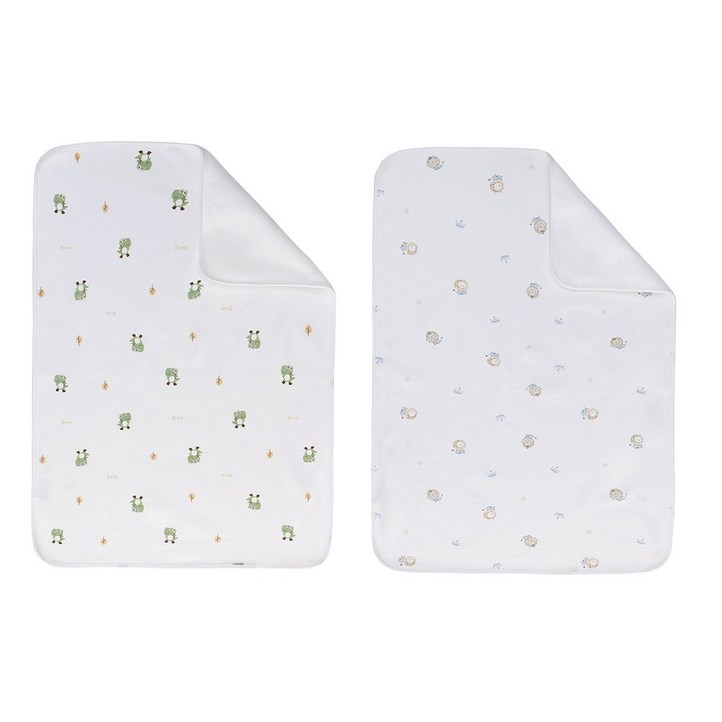 미라클 베이비 유아 방수패드 기저귀매트 2개입, 사자개구리, 1세트