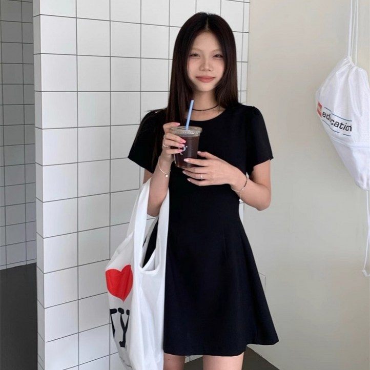 여성 퓨어컬 원피스 슬림 A라인 미니 스커트