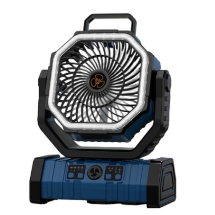 신맥스 F6 야외 캠핑용 무선 피크닉 선풍기 충전식 휴대용 20000mAh 초대용량 배터리 4단계 풍량 LED조명 무소음 탁상용 각도조절 차량용 자연재해 용품 행거식 에너지 절약, 블루