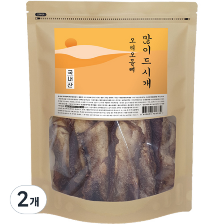 많이드시개 강아지 대용량 수제간식, 오리오돌뼈, 200g, 2개 많이드시개 강아지 대용량 수제간식, 오리오돌뼈, 200g, 2개
