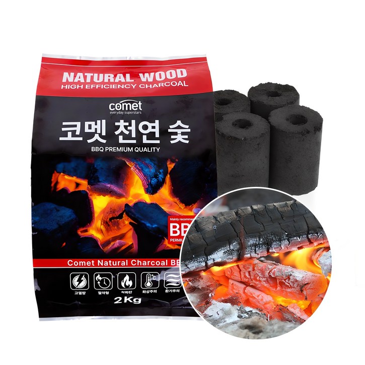코멧 천연숯 BBQ용 착화제 포함