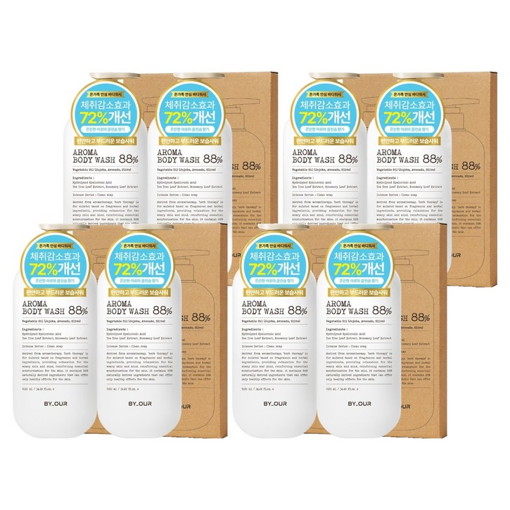 바이아우어 약산성 퍼퓸 아로마 바디워시 클린솝, 1.02L, 8개 바이아우어 약산성 퍼퓸 아로마 바디워시 클린솝, 1.02L, 8개