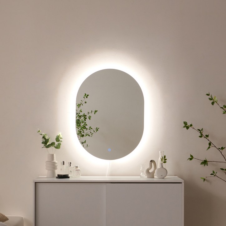 라망 프리미엄 LED 타원형 거울 500 x 800mm, 전구색, 주광색, 주백색 8
