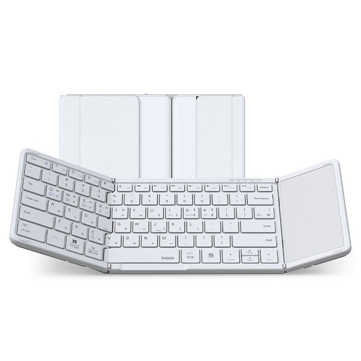 아이노트 멀티 페어링 무선 터치패드 블루투스 접이식 키보드, 화 이 트, XFolding XK905B, 제조사축