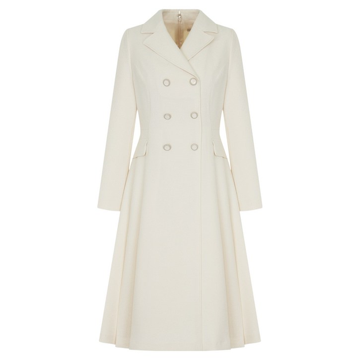 케네스레이디 여성용 더블 버튼다운 사이드 플리츠 원피스