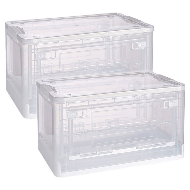 소하임 오픈형 접이식 리빙박스 투명 2개 세트