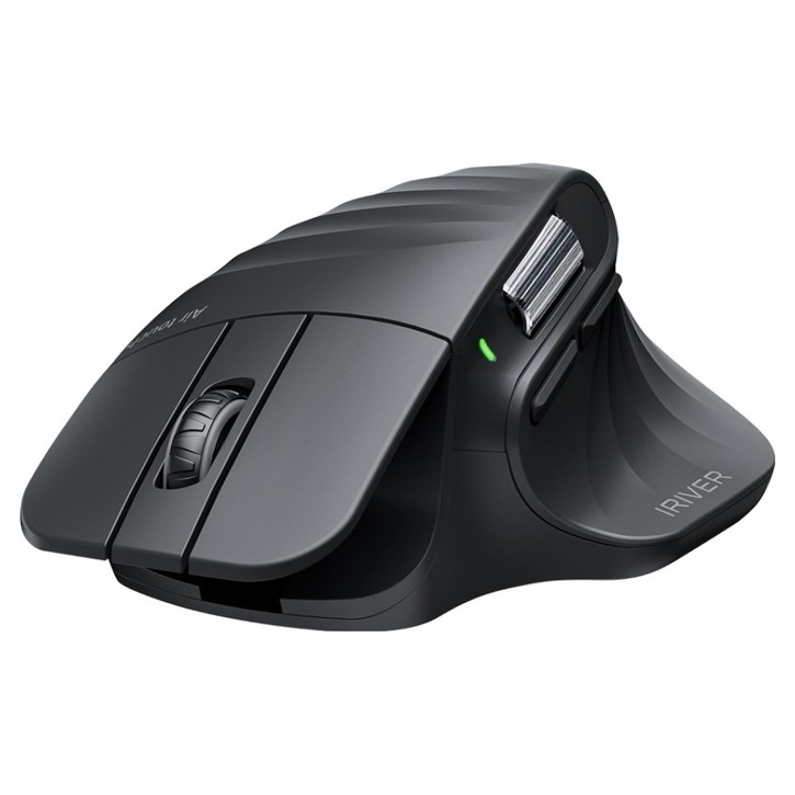 아이리버 Air Lift 50 충전식 멀티페어링 세미 버티컬 블루투스 무소음 무선 마우스, 블랙, 단일상품