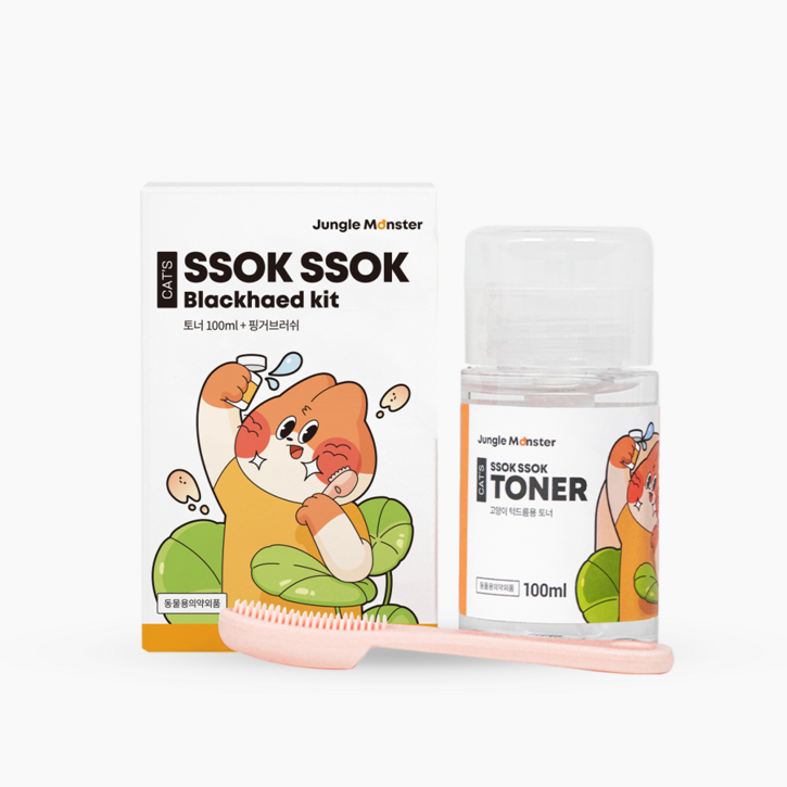 정글몬스터 고양이 쏙쏙뽑냥 토너 100ml 핑커브러쉬, 1세트 정글몬스터 고양이 쏙쏙뽑냥 토너 100ml 핑커브러쉬, 1세트