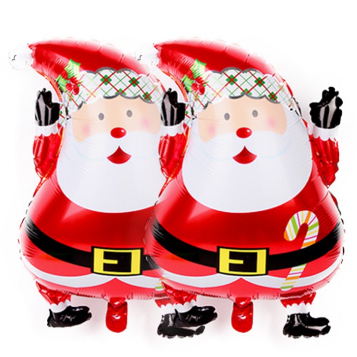 크리스마스 은박풍선 주니어쉐입 2p + 손펌프 랜덤발송