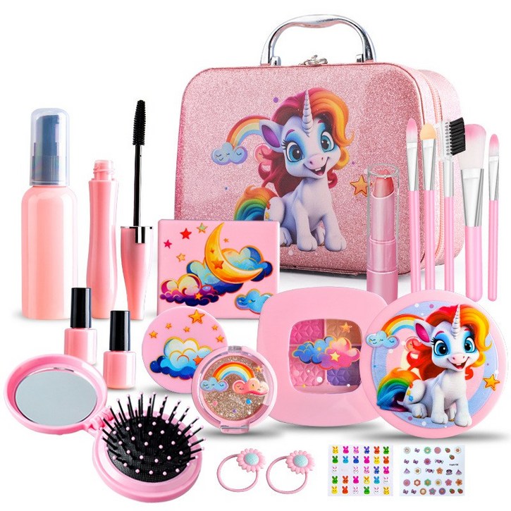 핑크 포니걸 메이크업 키트 세트 소꿉놀이 아이섀도 프린세스 메이크업 장난감