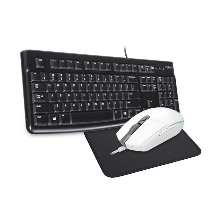 로지텍 K120 NEW 유선 키보드+로지텍 G102 블랙 (벌크) 게이밍 유선 마우스세트, G102 화이트(벌크), K120 G102벌크, 일반형
