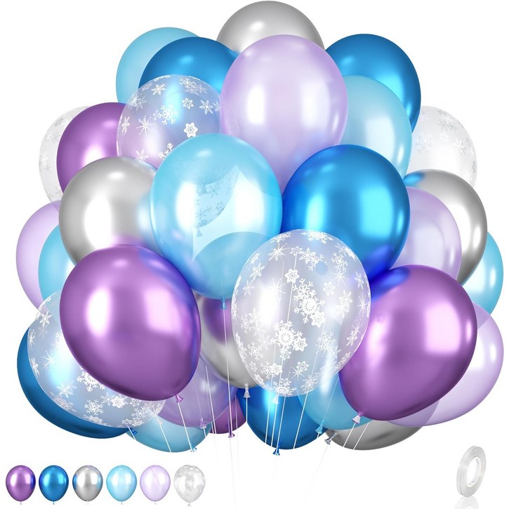 크리스마스 파티 풍선 생일 파티 라운드 풍선, 보라색 ,파란색, 30cm 51개